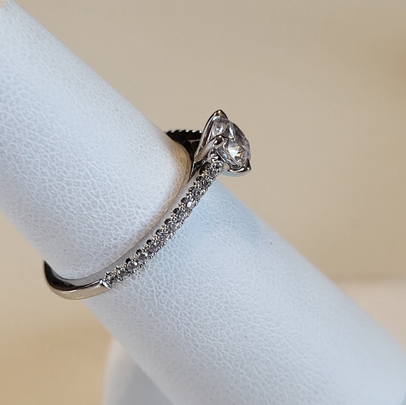 Naledi Sterling Silver Round CZ Ring - Picture 4 of 8